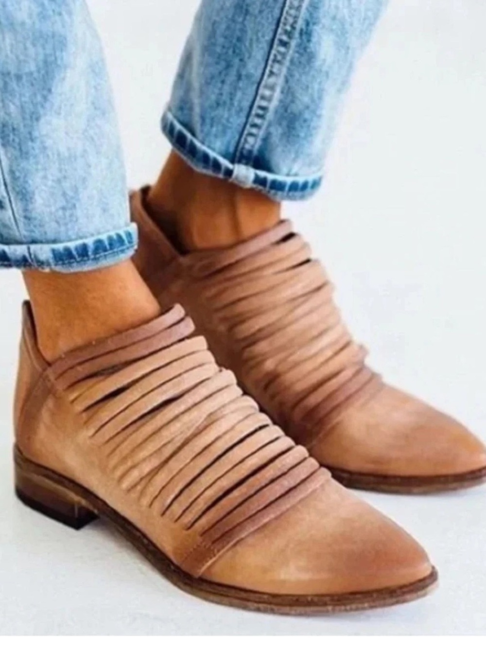 FREE PEOPLE WOMENS LOST VALLEY STRAPPY ANKLE BOOT SIZE 36